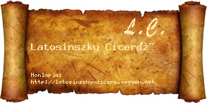 Latosinszky Ciceró névjegykártya